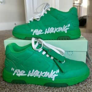 Off-White Out of Office “For Walking” Green Sneakers, Men’s Size 11 EU 44